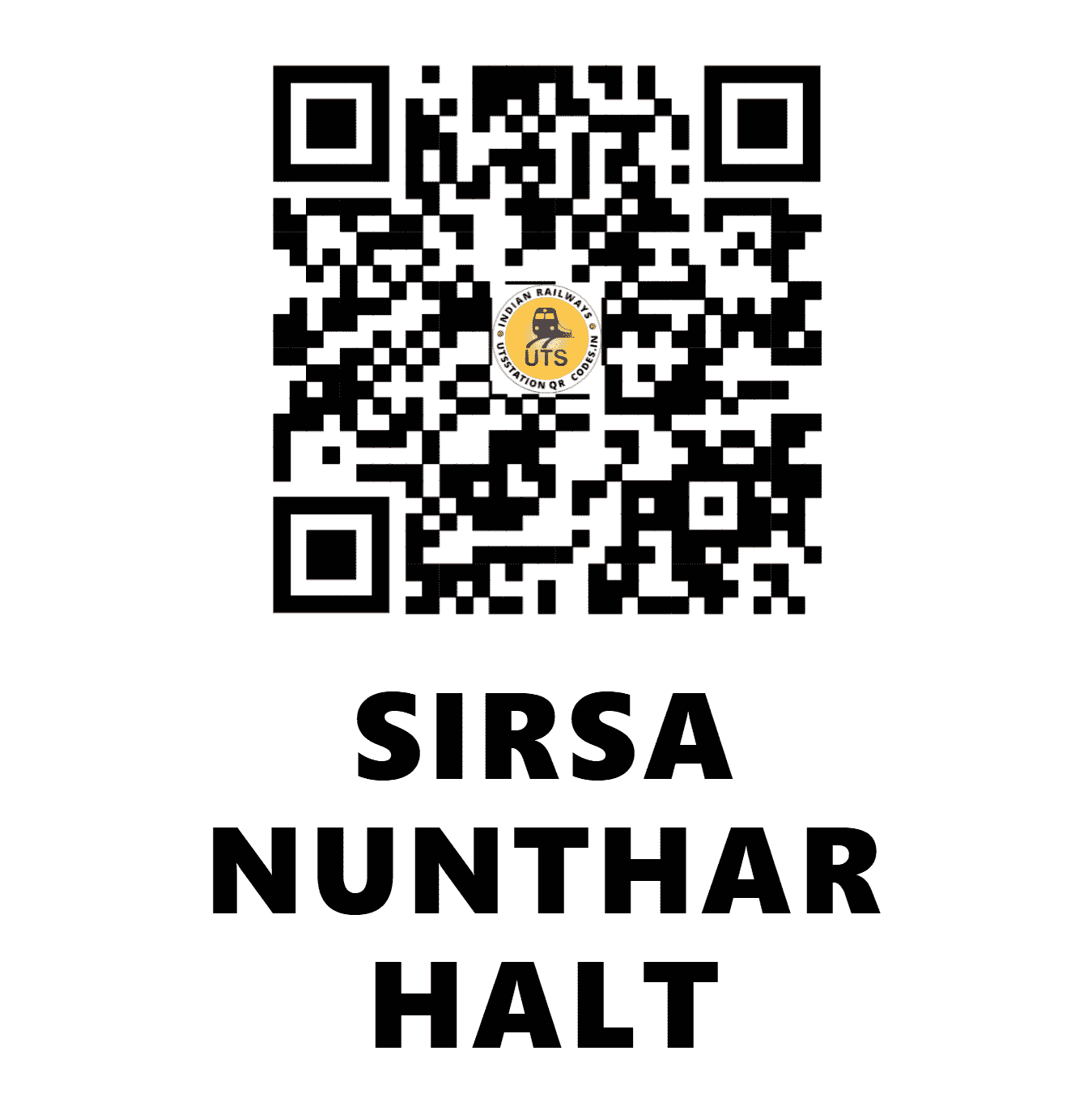 UTS QR Code for SIRSA NUNTHAR HALT - SSNT (ER - JHARKHAND)