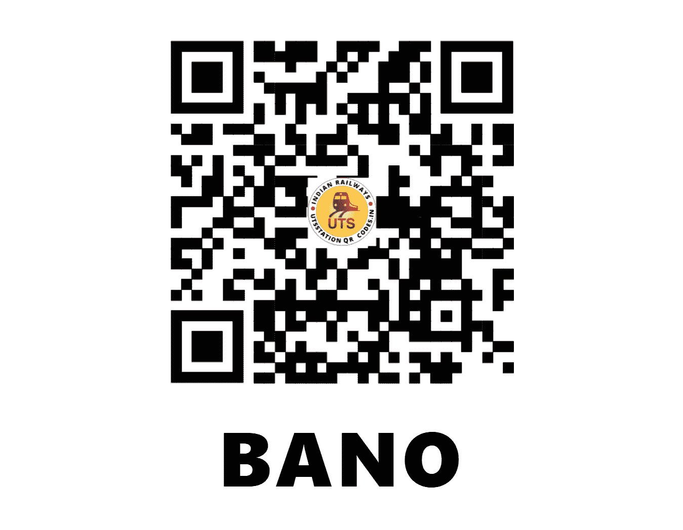 UTS QR Code for BANO - BANO (SE - JHARKHAND)