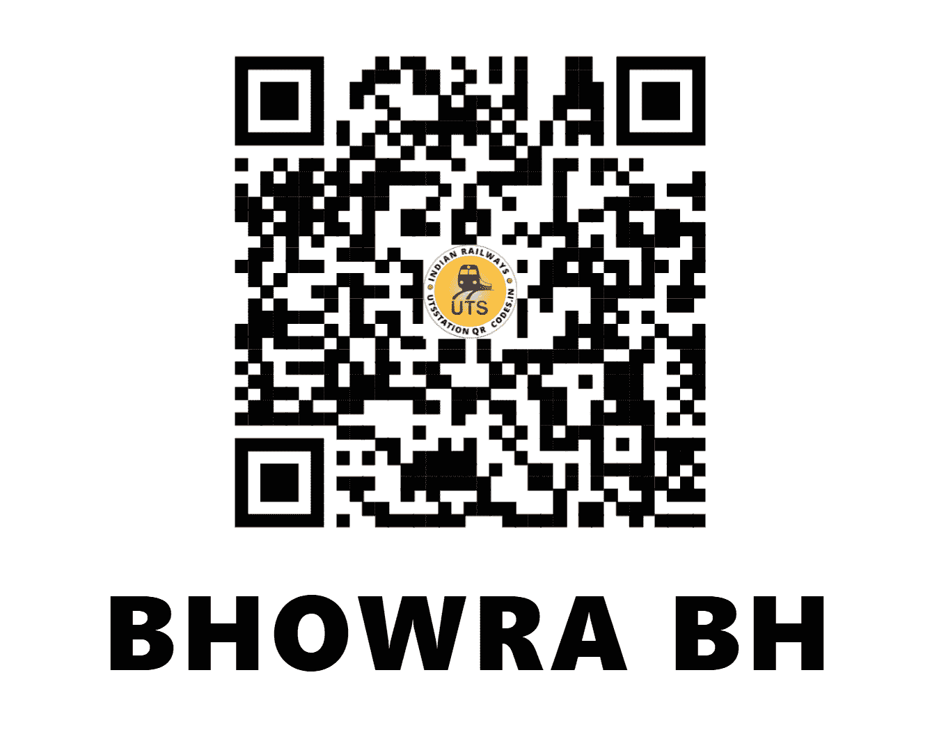 UTS QR Code for BHOWRA   BH - BCB (SE - JHARKHAND)