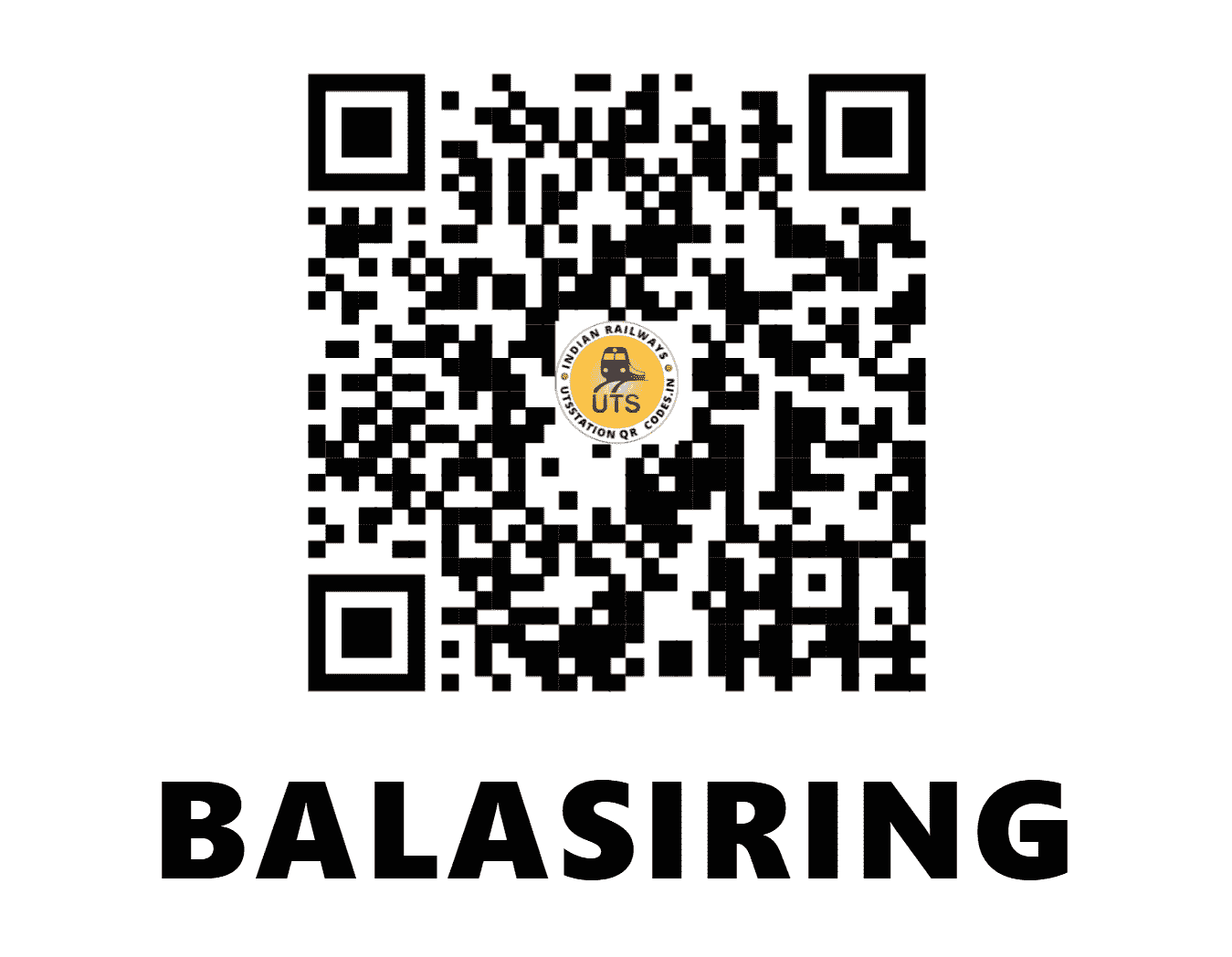 UTS QR Code for BALASIRING - BLRG (SE - JHARKHAND)