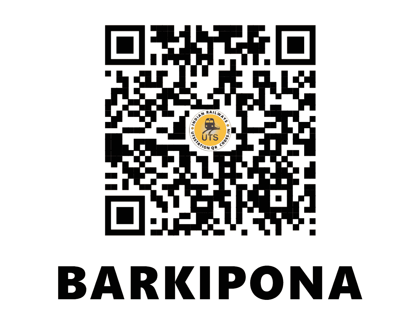 UTS QR Code for BARKIPONA - BRKP (SE - JHARKHAND)