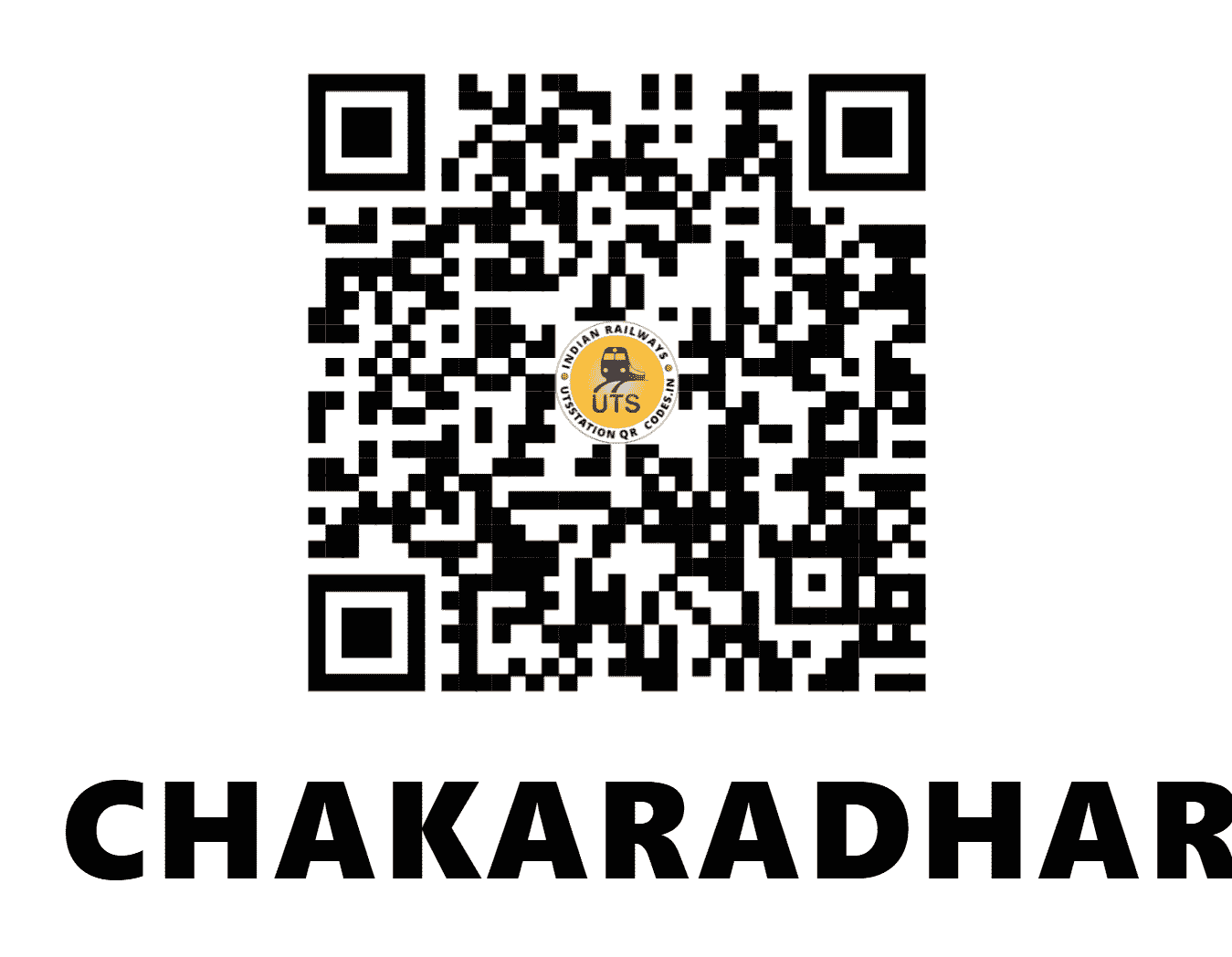 UTS QR Code for CHAKARADHARPUR - CKP (SE - JHARKHAND)
