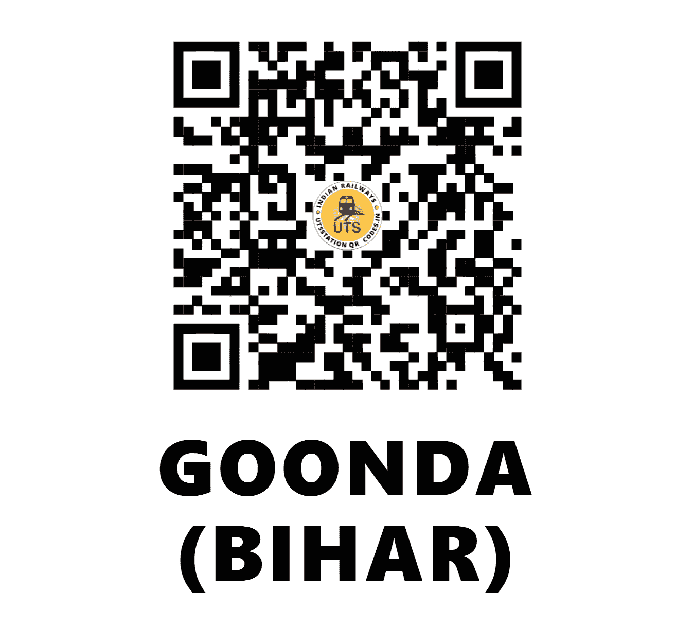 UTS QR Code for GOONDA (BIHAR) - GDBR (SE - JHARKHAND)