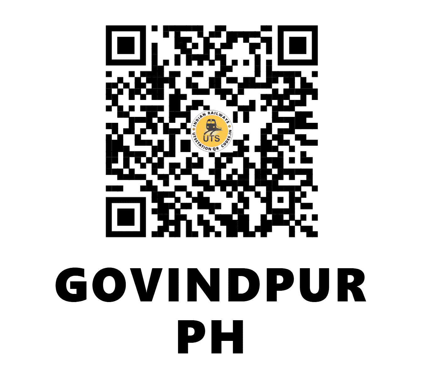 UTS QR Code for GOVINDPUR PH - GVDP (SE - JHARKHAND)
