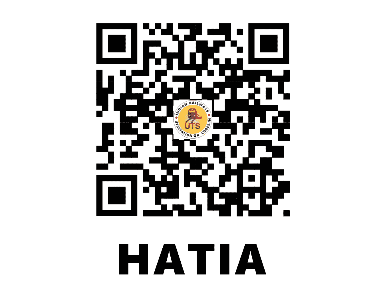 UTS QR Code for HATIA - HTE (SE - JHARKHAND)