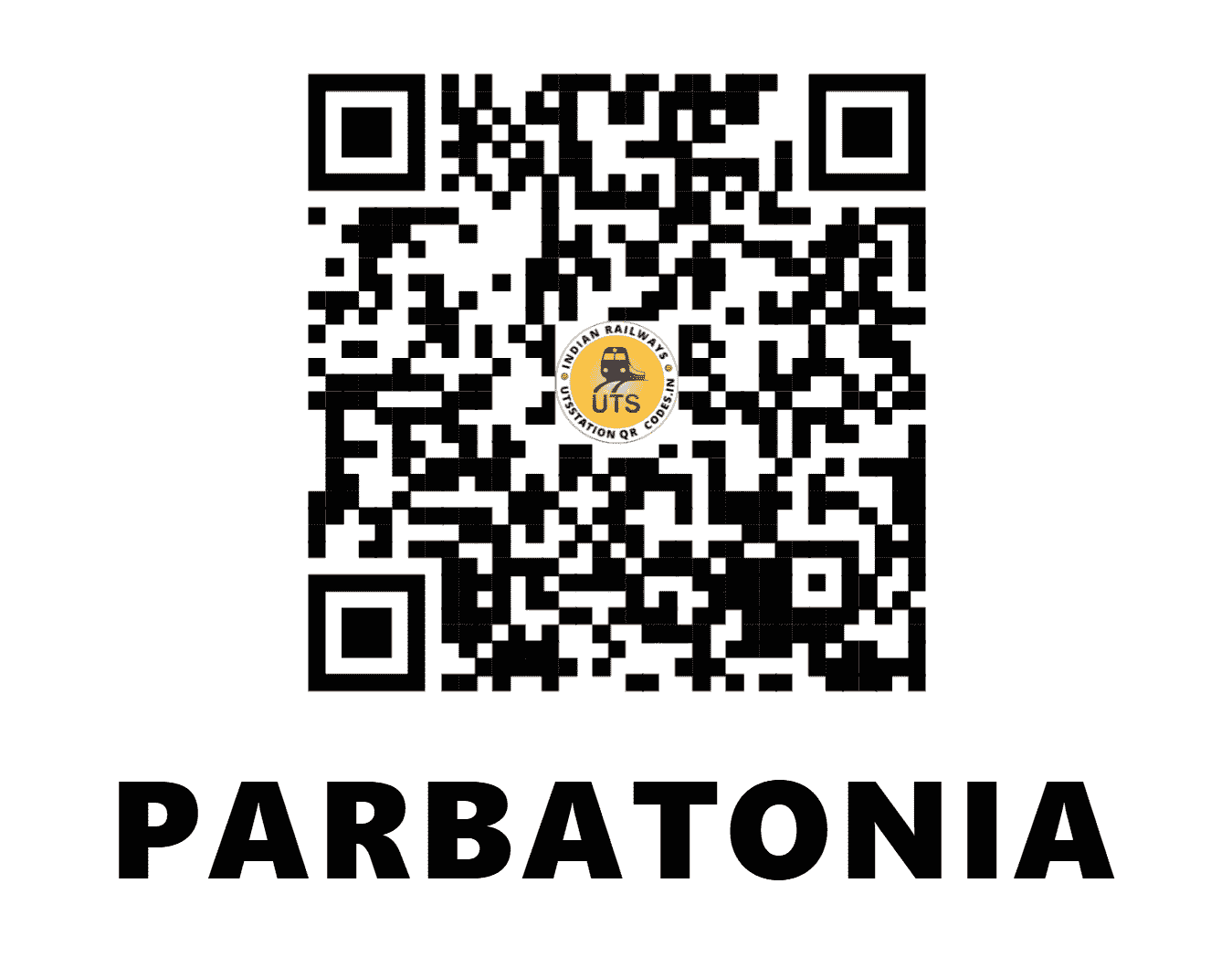 UTS QR Code for PARBATONIA - PBB (SE - JHARKHAND)