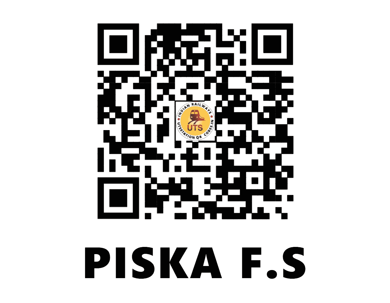 UTS QR Code for PISKA F.S - PIS (SE - JHARKHAND)