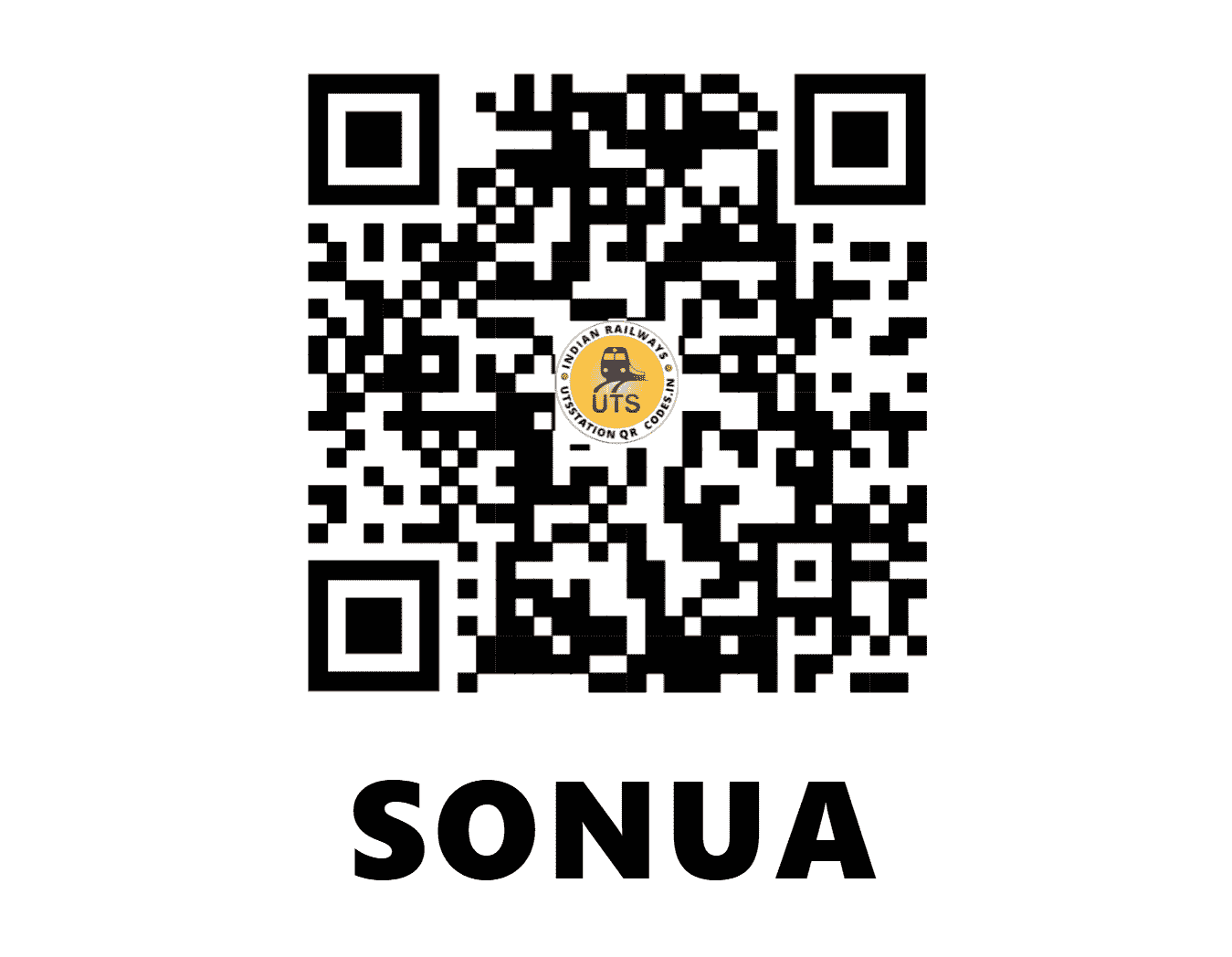 UTS QR Code for SONUA - SWR (SE - JHARKHAND)