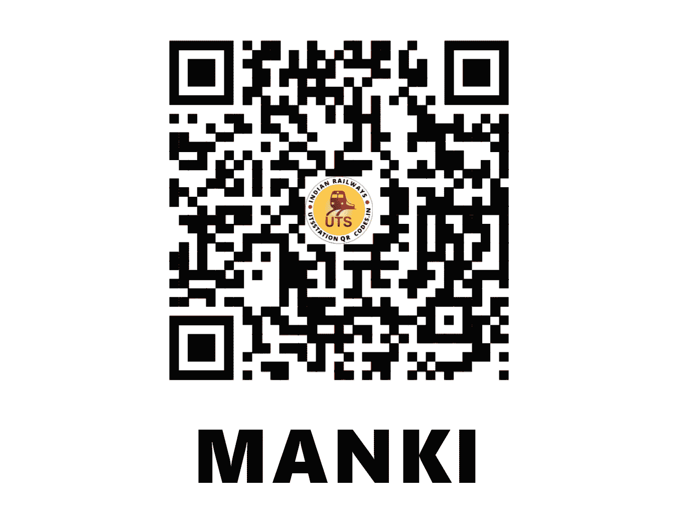 UTS QR Code for MANKI - MANK (KR - KARNATAKA)