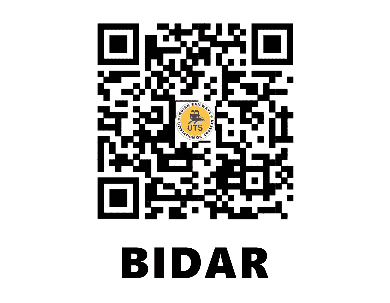 UTS QR Code for BIDAR - BIDR (SC - KARNATAKA)