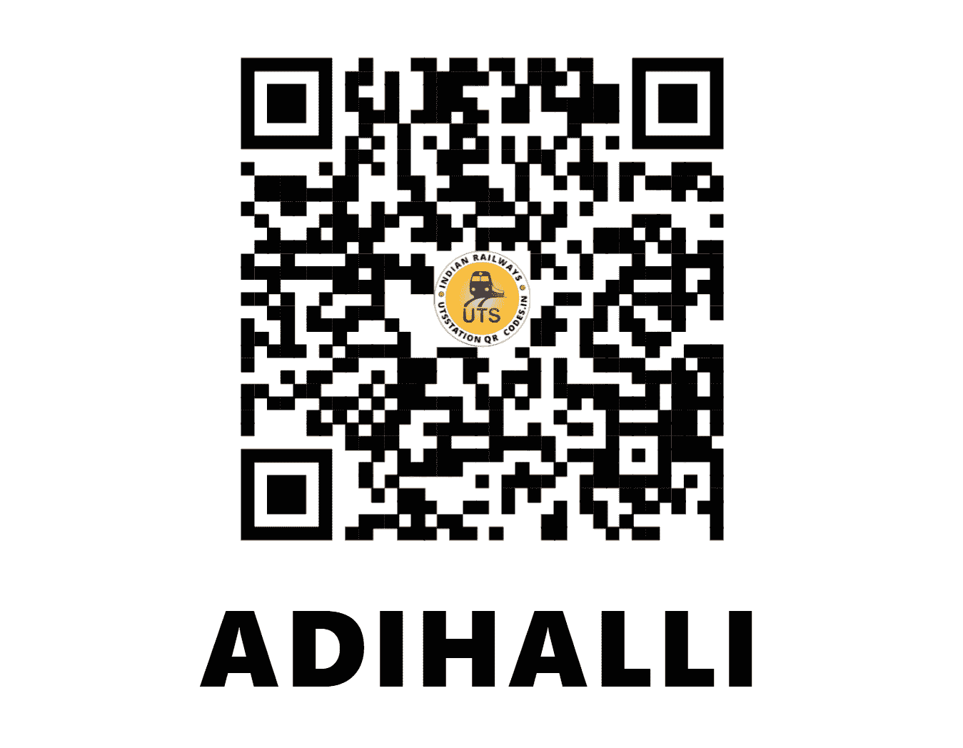 UTS QR Code for ADIHALLI - ADHL (SW - KARNATAKA)