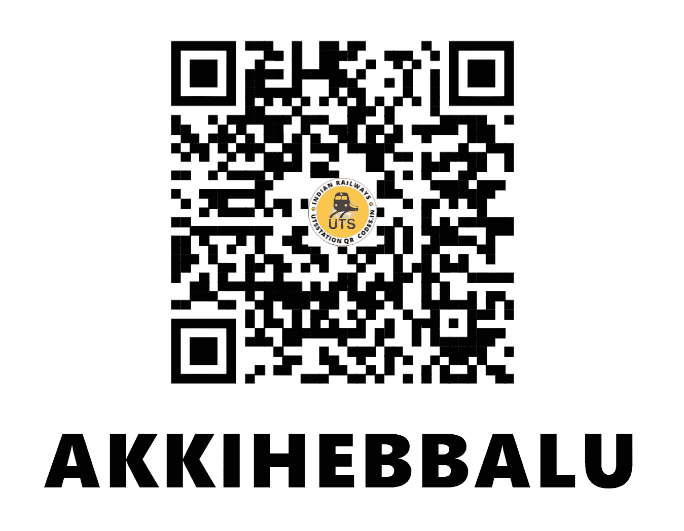 UTS QR Code for AKKIHEBBALU - AKK (SW - KARNATAKA)