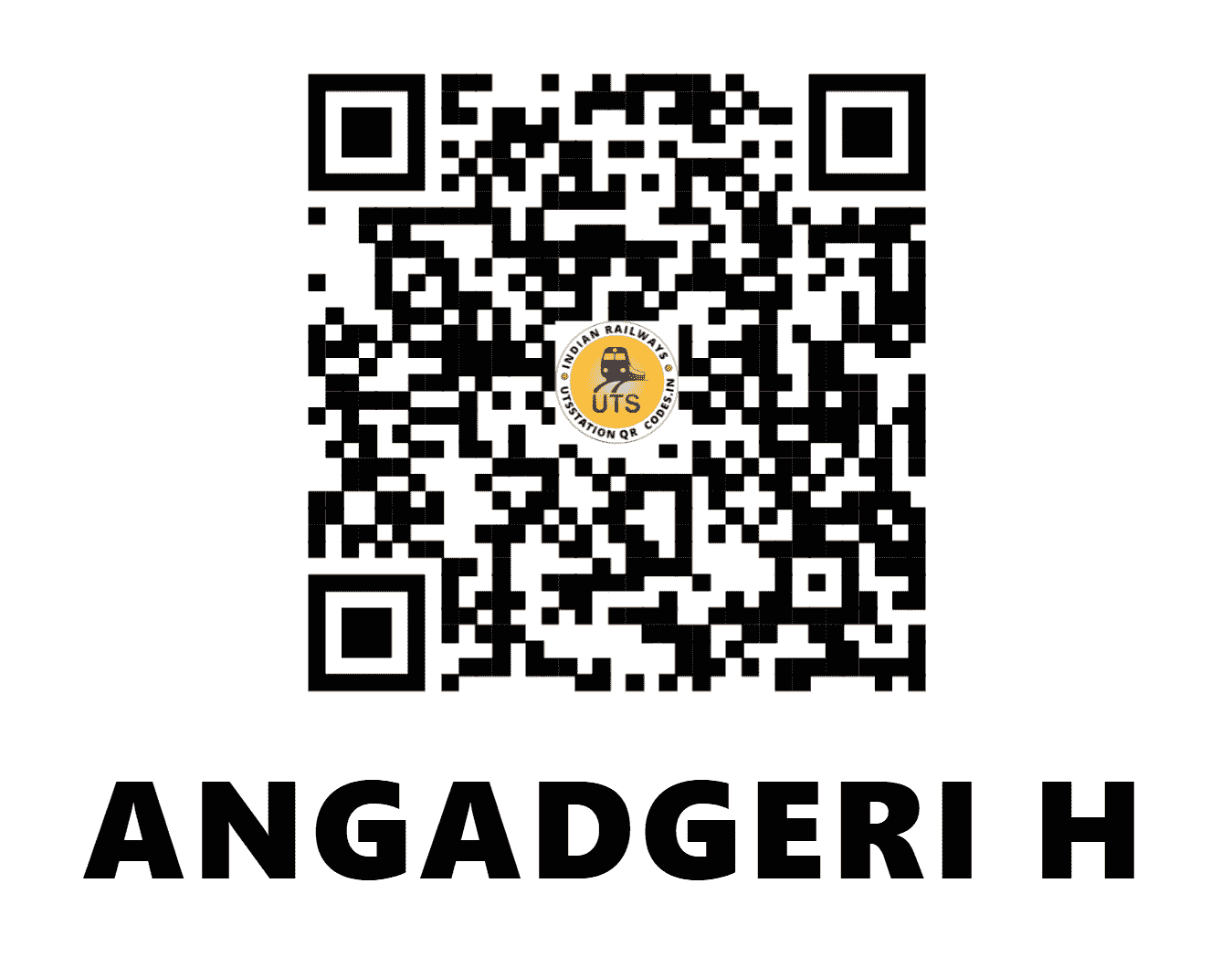 UTS QR Code for ANGADGERI H - ANGR (SW - KARNATAKA)