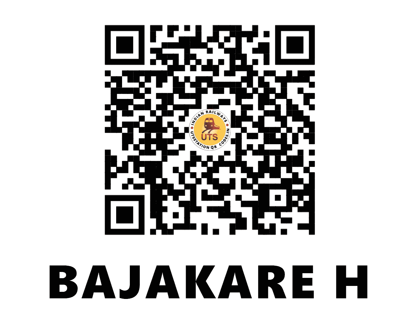 UTS QR Code for BAJAKARE H - BAJE (SW - KARNATAKA)