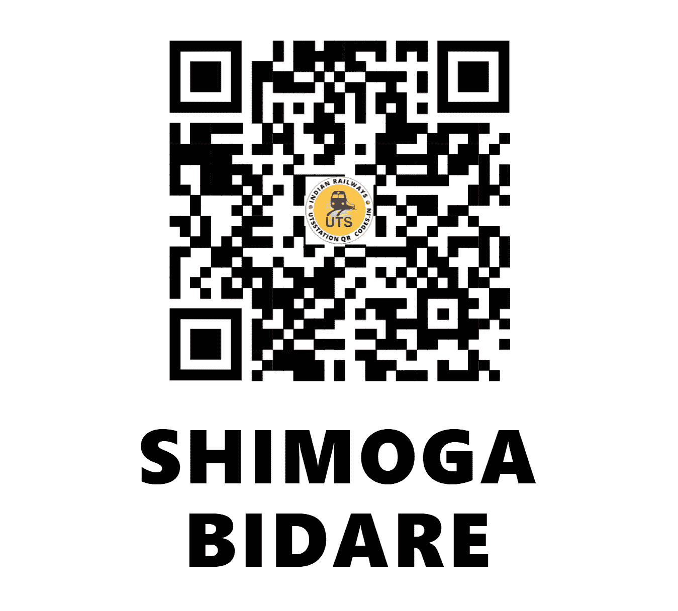 UTS QR Code for SHIMOGA BIDARE - BEI (SW - KARNATAKA)