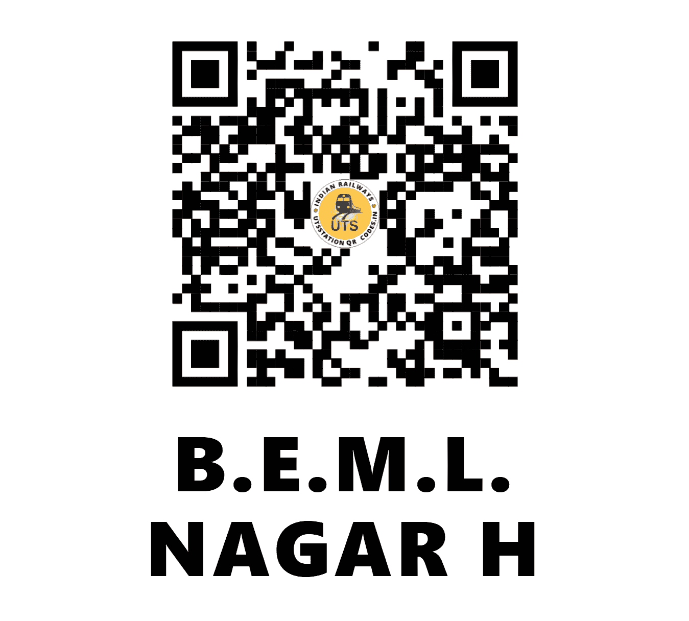 UTS QR Code for B.E.M.L. NAGAR H - BEML (SW - KARNATAKA)