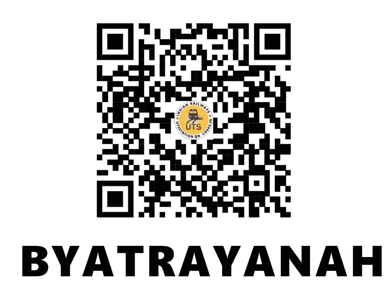 UTS QR Code for BYATRAYANAHALLI - BFW (SW - KARNATAKA)