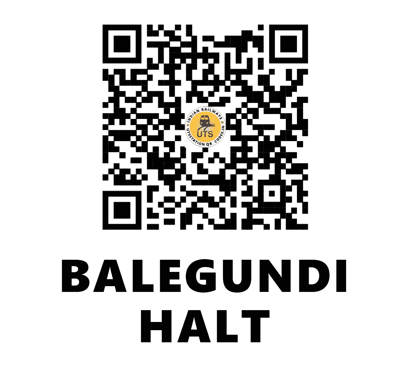 UTS QR Code for BALEGUNDI HALT - BGV (SW - KARNATAKA)