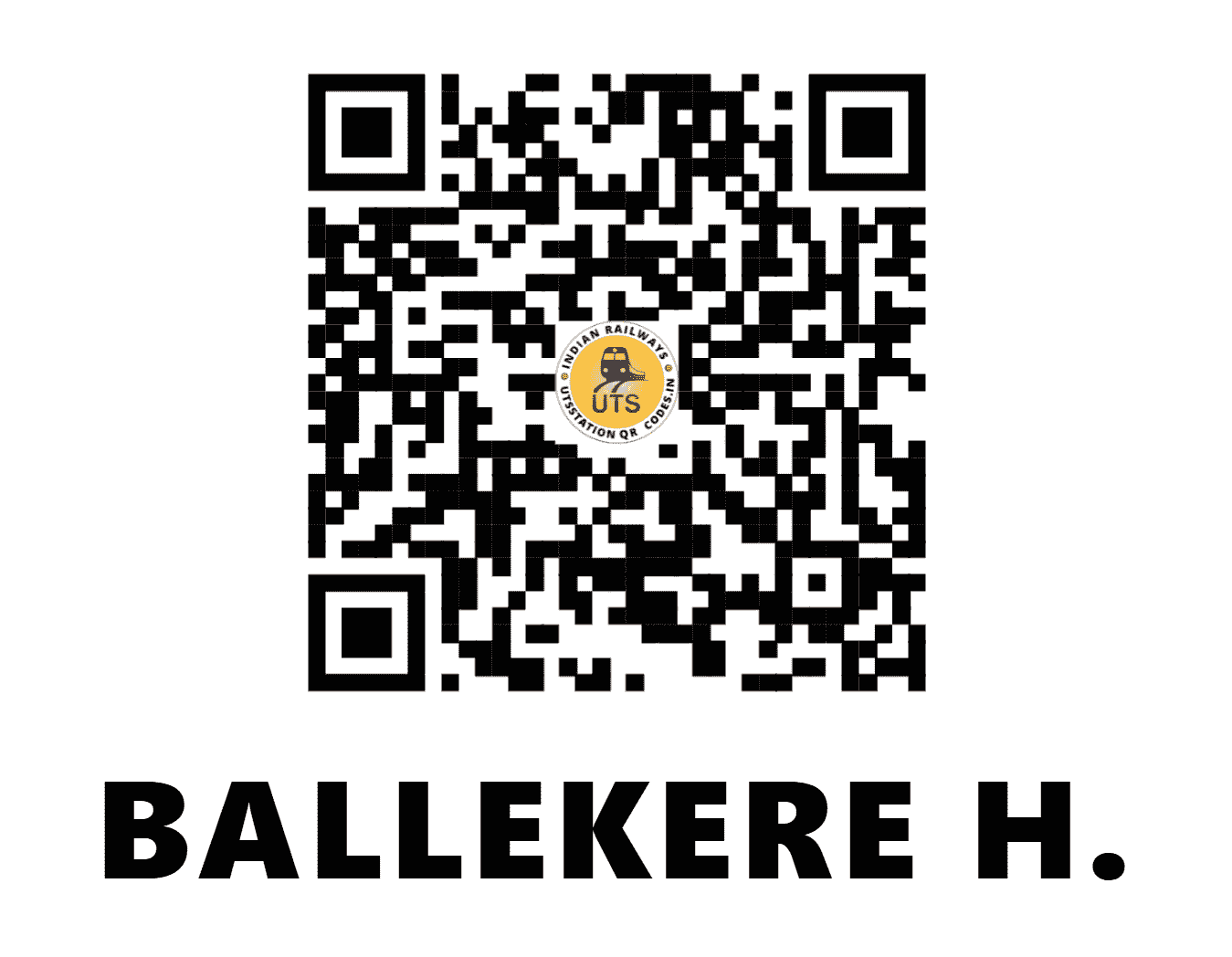 UTS QR Code for BALLEKERE H. - BLKR (SW - KARNATAKA)