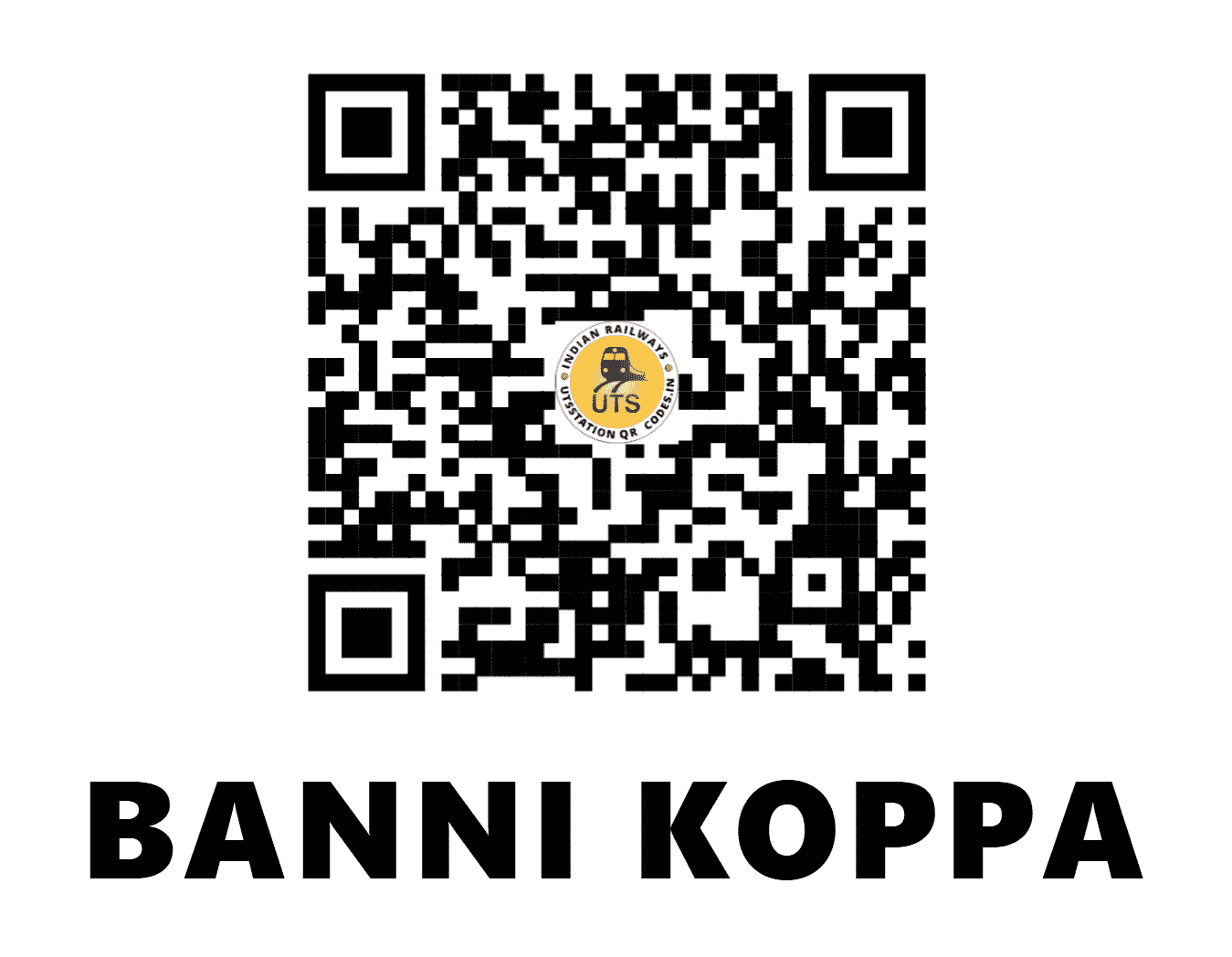 UTS QR Code for BANNI KOPPA - BNA (SW - KARNATAKA)