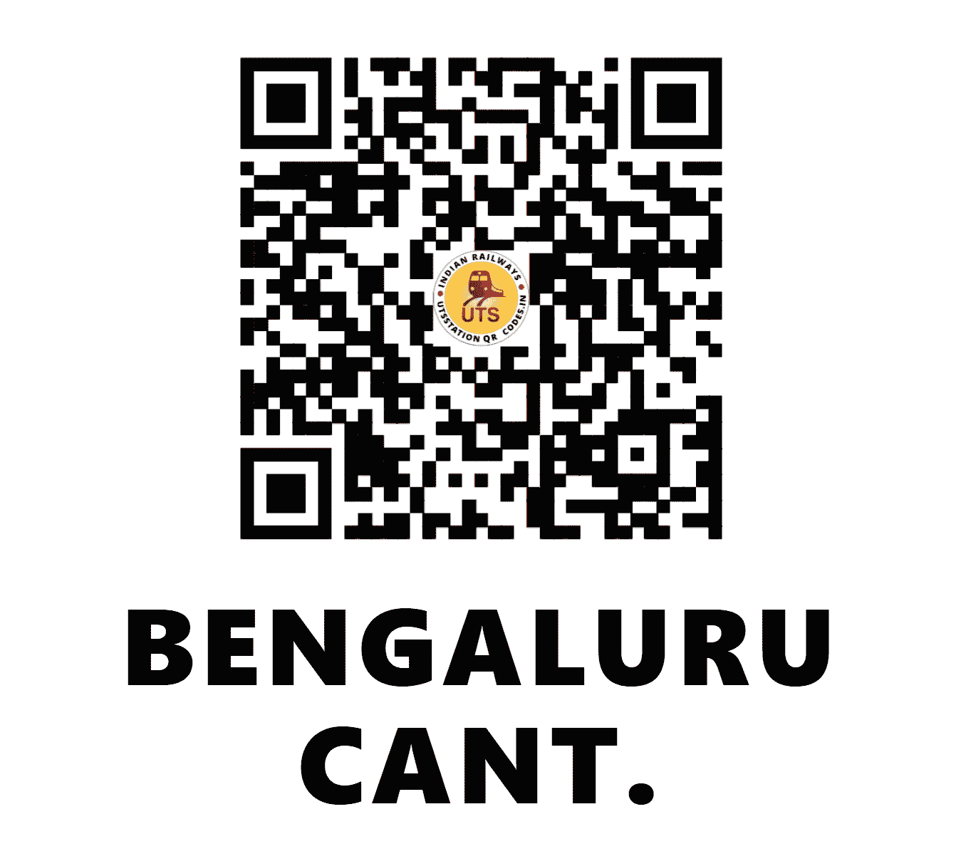UTS QR Code for BENGALURU CANT. - BNC (SW - KARNATAKA)