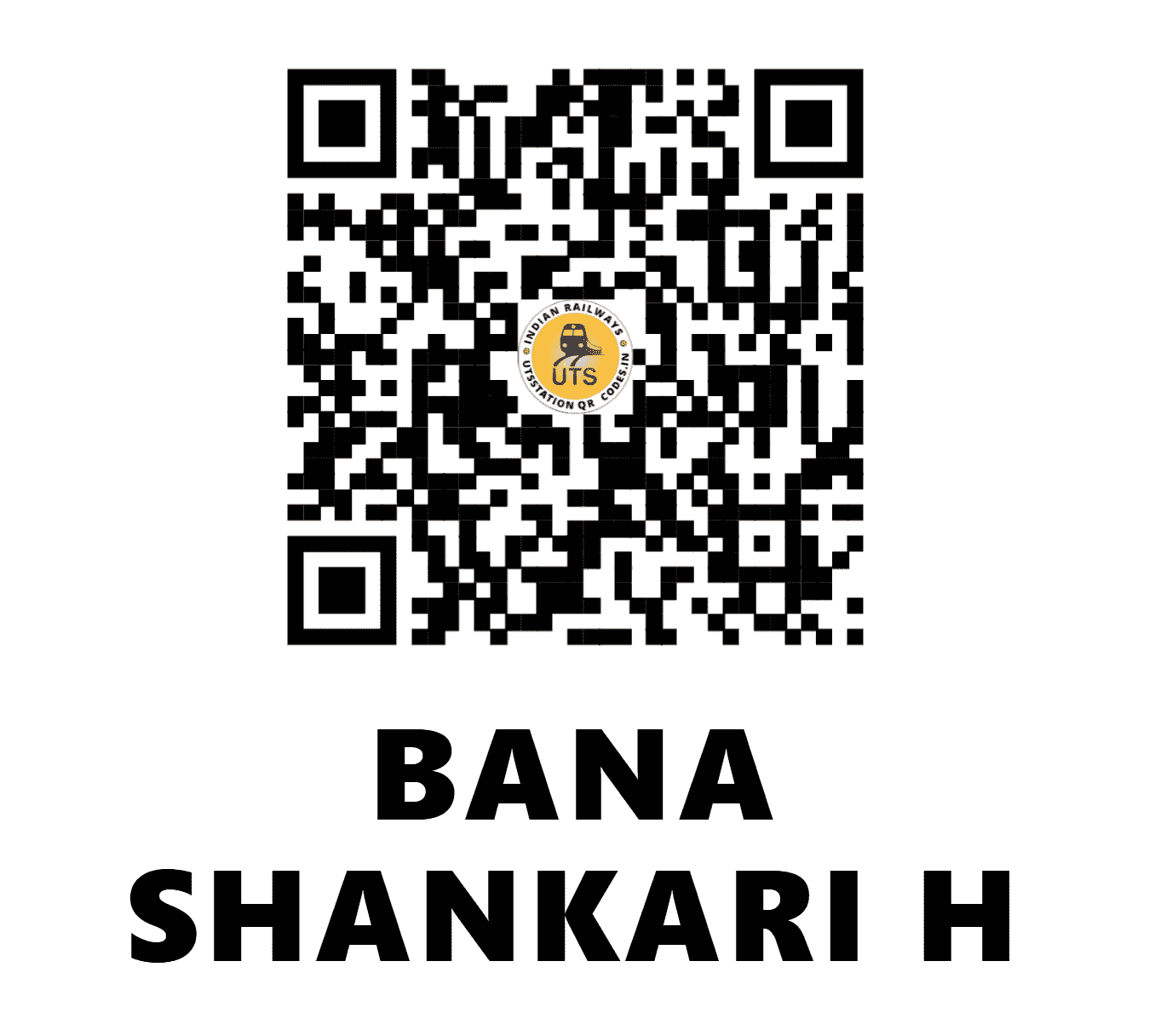 UTS QR Code for BANA SHANKARI H - BNK (SW - KARNATAKA)