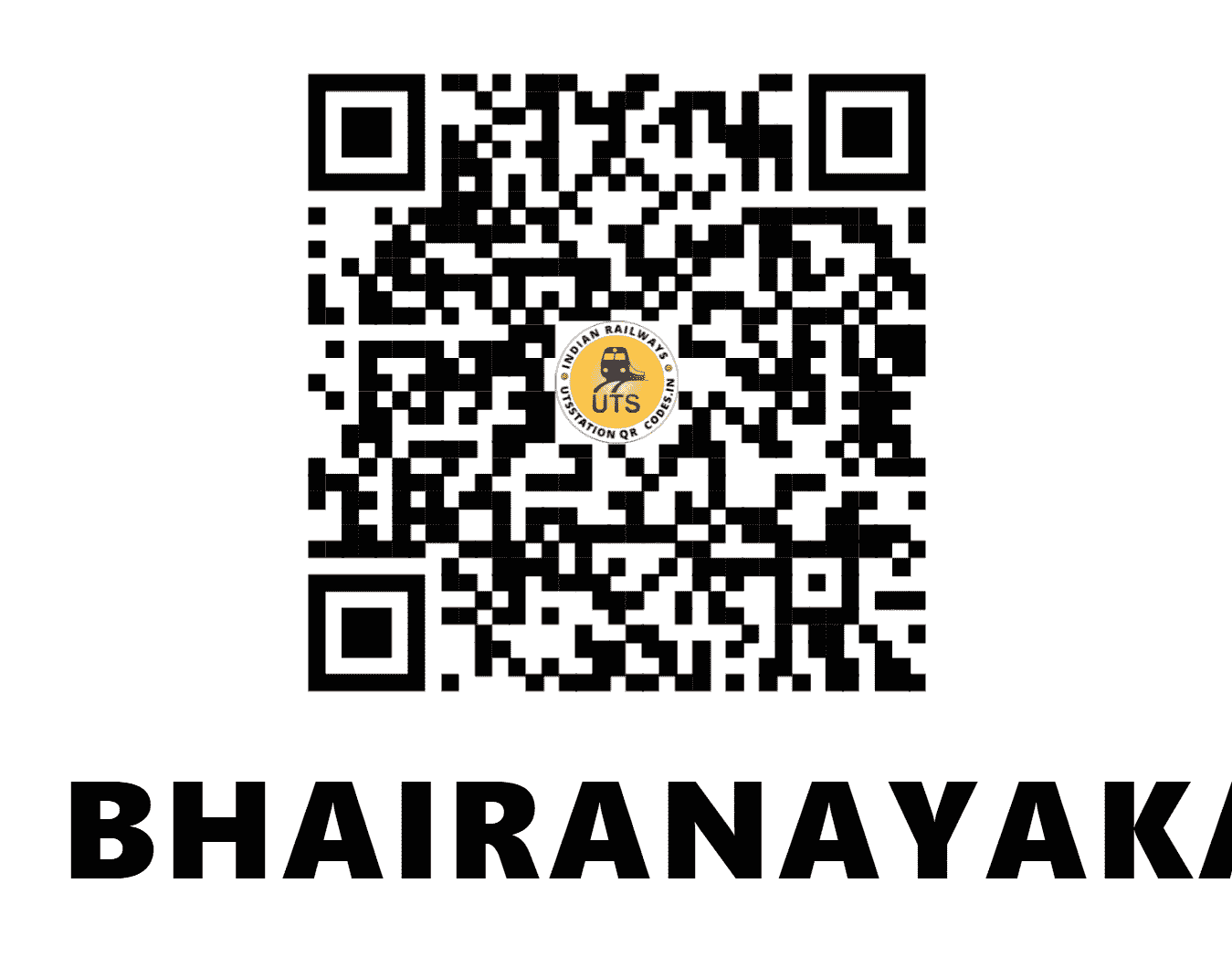 UTS QR Code for BHAIRANAYAKANAHALLI - BNKH (SW - KARNATAKA)