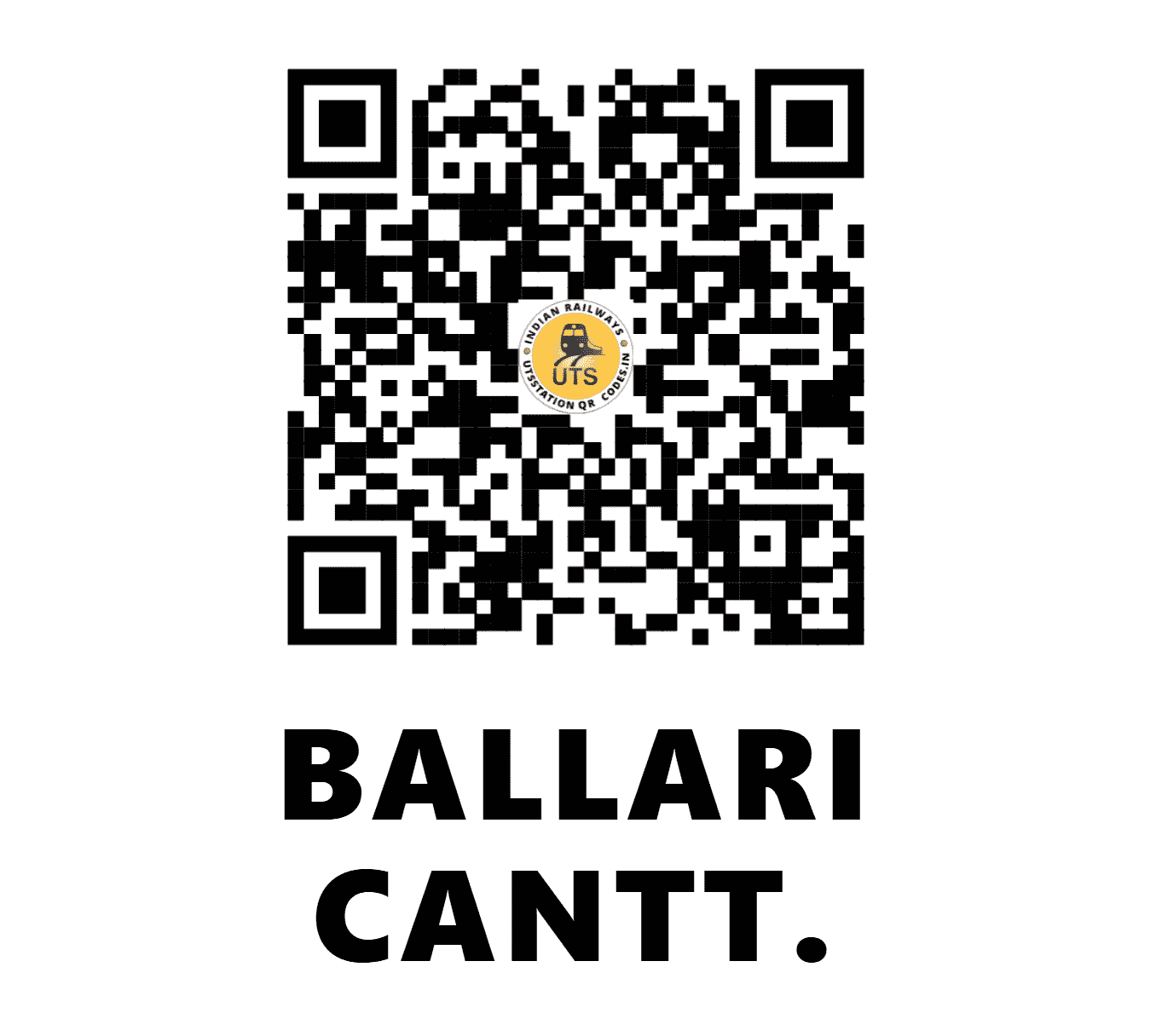 UTS QR Code for BALLARI CANTT. - BYC (SW - KARNATAKA)