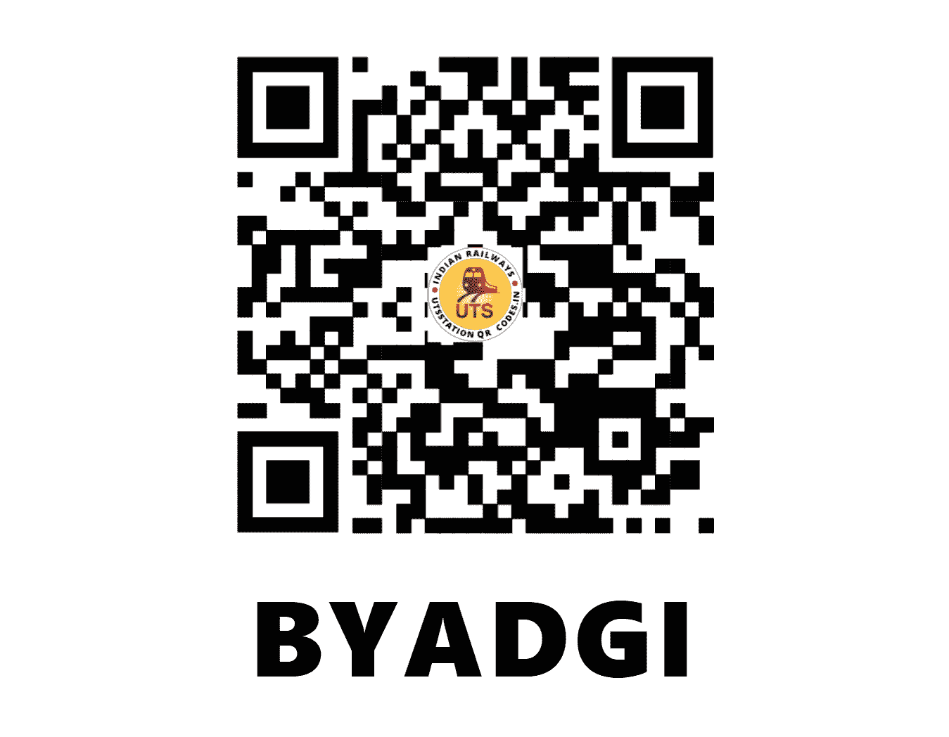 UTS QR Code for BYADGI - BYD (SW - KARNATAKA)