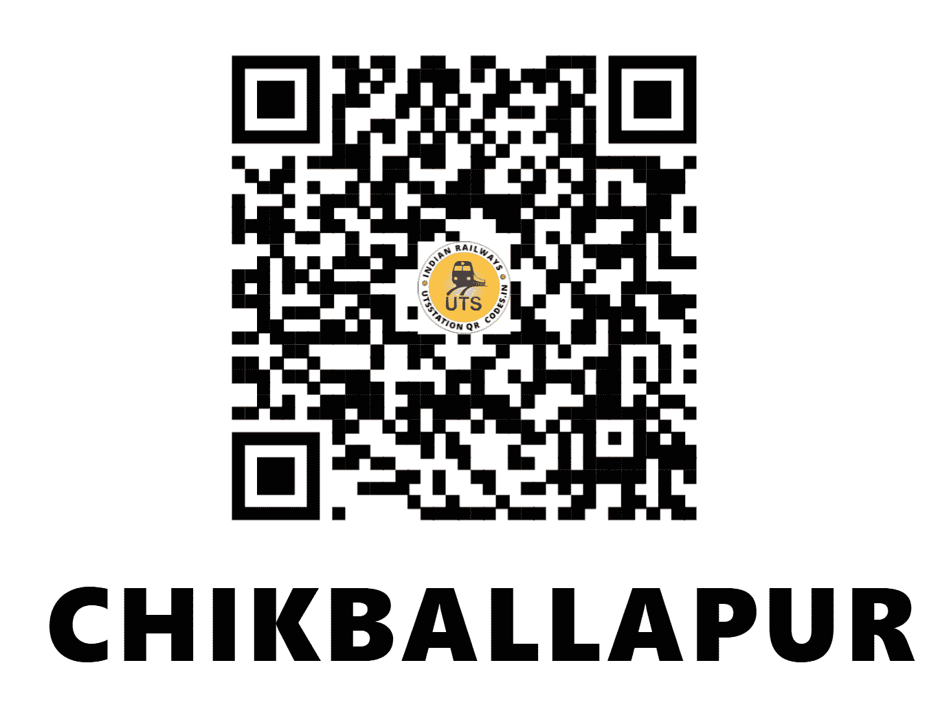 UTS QR Code for CHIKBALLAPUR - CBP (SW - KARNATAKA)