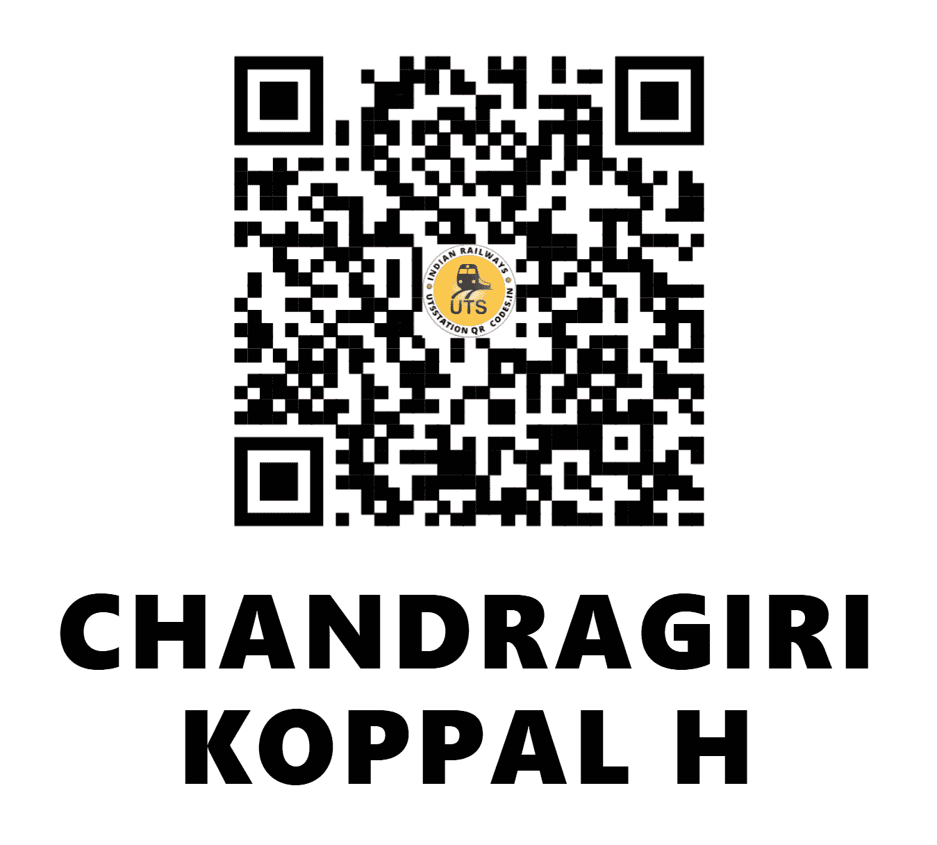 UTS QR Code for CHANDRAGIRI KOPPAL H - CGKR (SW - KARNATAKA)