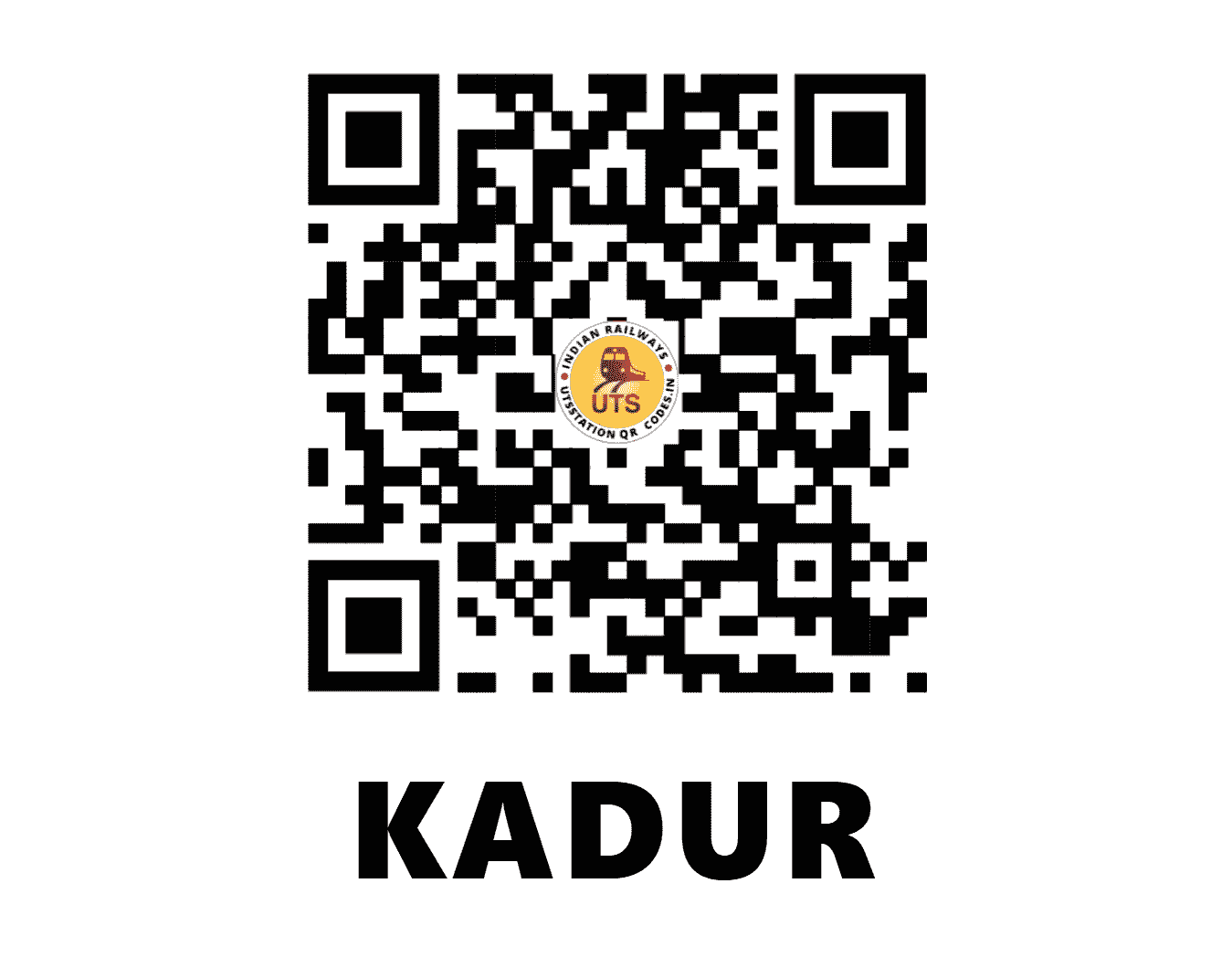 UTS QR Code for KADUR - DRU (SW - KARNATAKA)