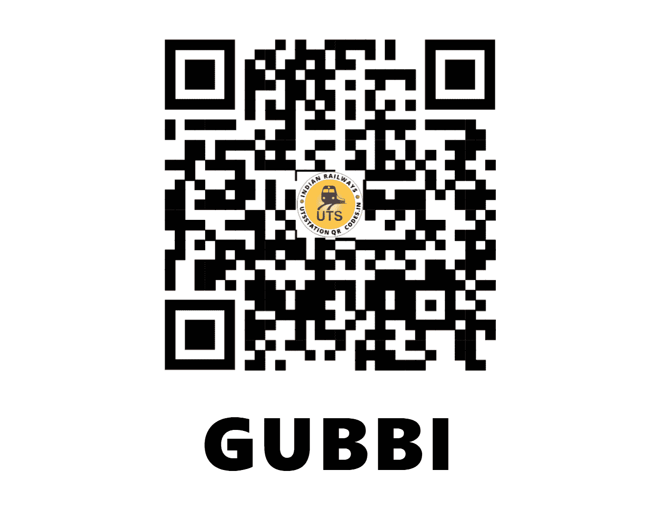 UTS QR Code for GUBBI - GBB (SW - KARNATAKA)
