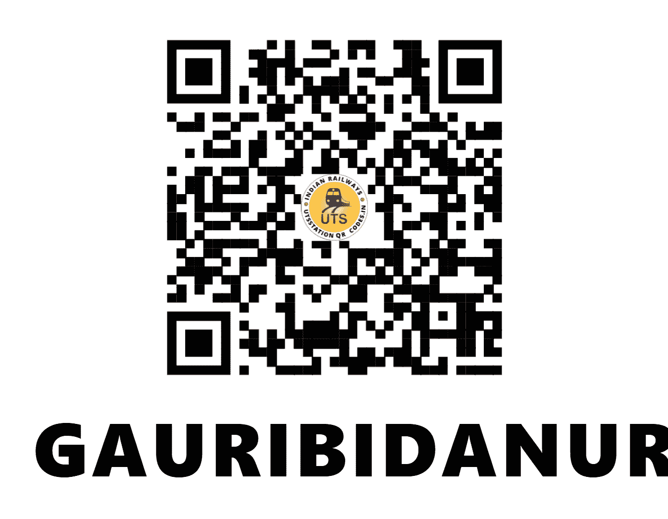 UTS QR Code for GAURIBIDANUR - GBD (SW - KARNATAKA)