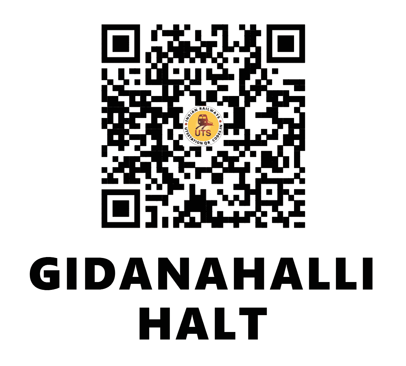 UTS QR Code for GIDANAHALLI HALT - GDH (SW - KARNATAKA)