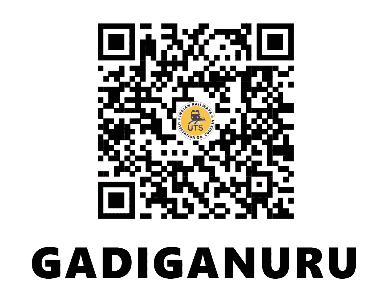 UTS QR Code for GADIGANURU - GNR (SW - KARNATAKA)