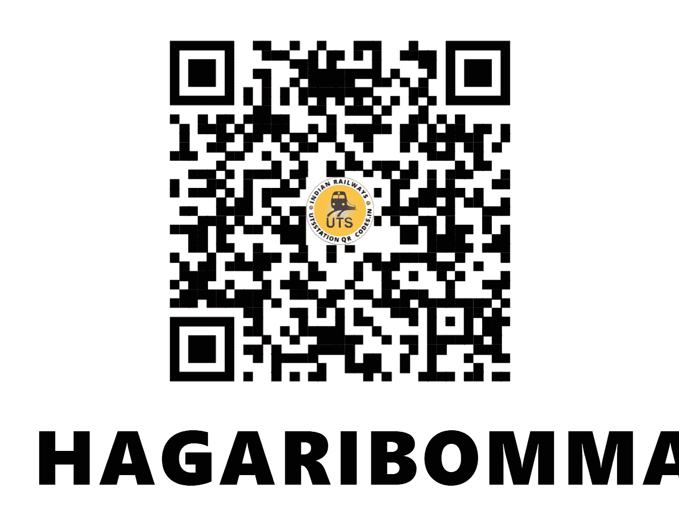 UTS QR Code for HAGARIBOMMANAHALLI - HBI (SW - KARNATAKA)