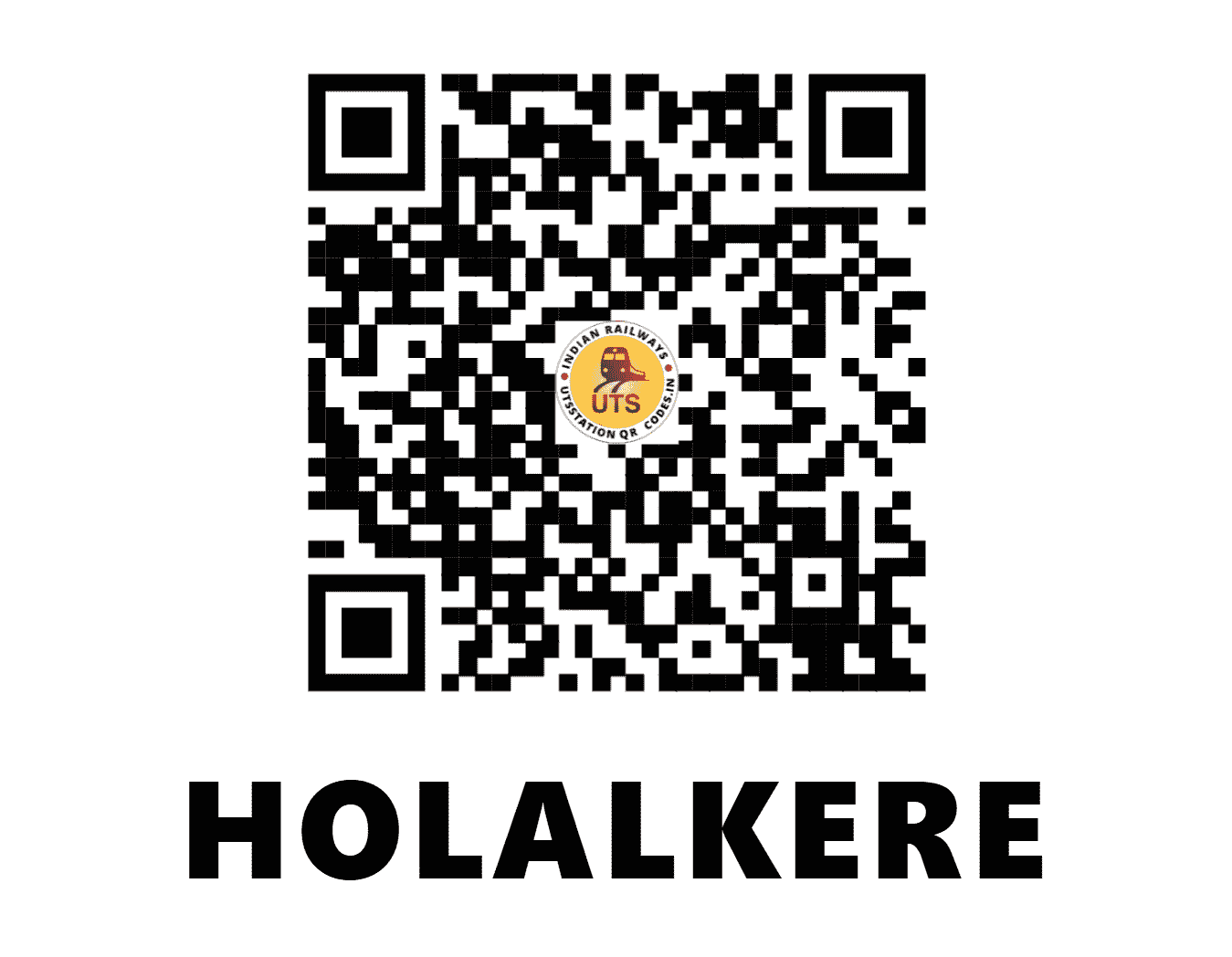 UTS QR Code for HOLALKERE - HLK (SW - KARNATAKA)