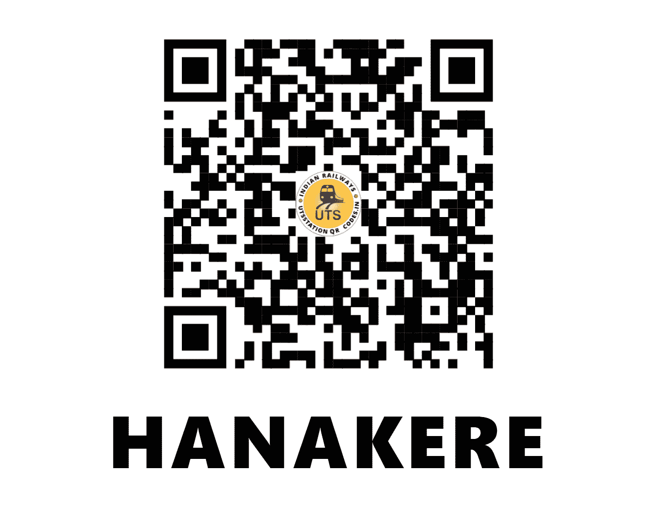 UTS QR Code for HANAKERE - HNK (SW - KARNATAKA)