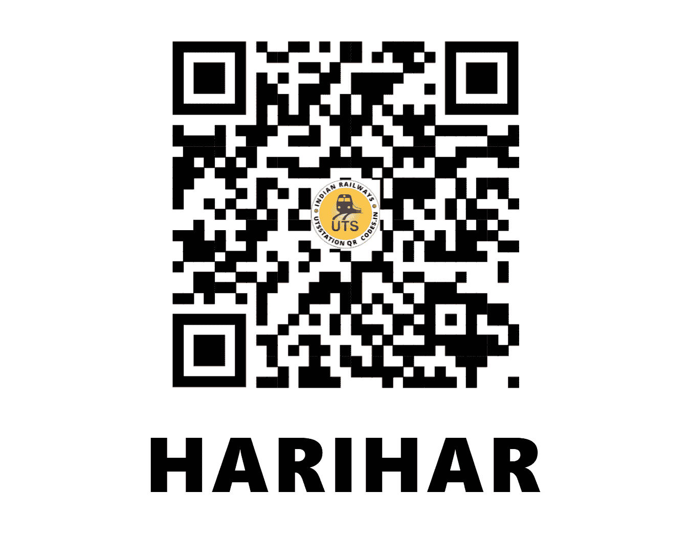 UTS QR Code for HARIHAR - HRR (SW - KARNATAKA)