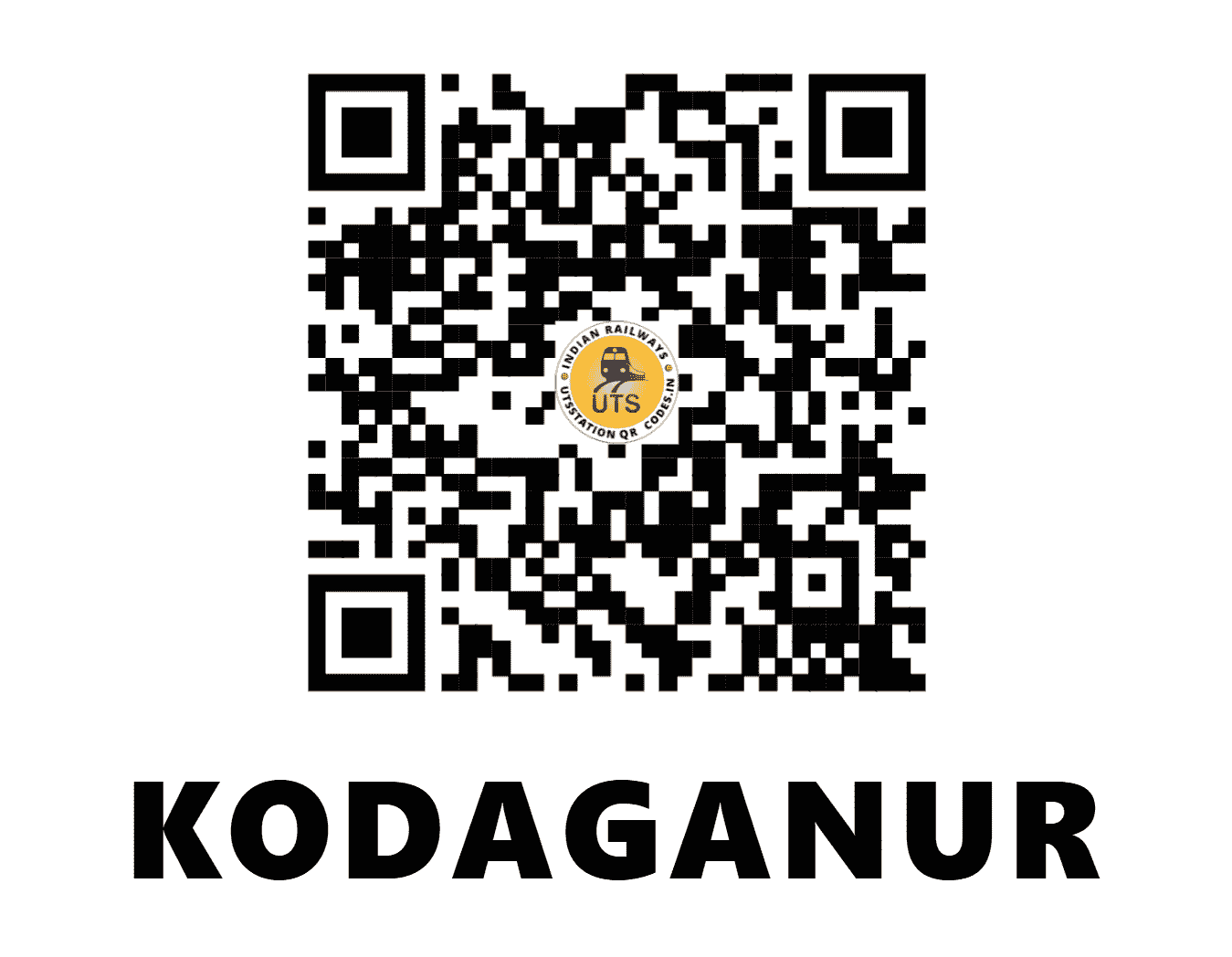 UTS QR Code for KODAGANUR - KAG (SW - KARNATAKA)
