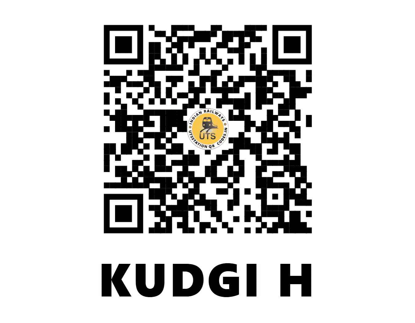 UTS QR Code for KUDGI H - KDGI (SW - KARNATAKA)