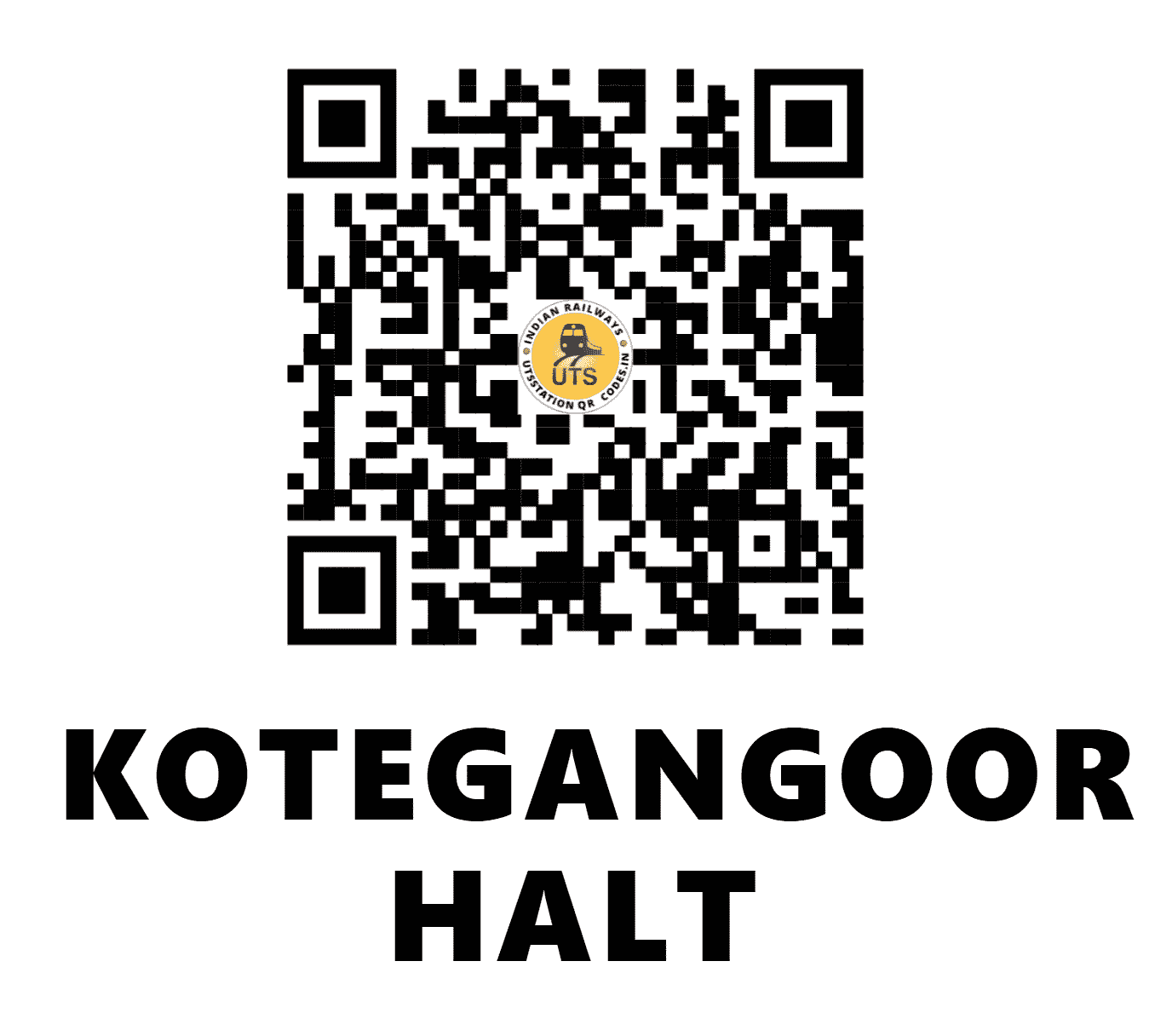 UTS QR Code for KOTEGANGOOR HALT - KGH (SW - KARNATAKA)
