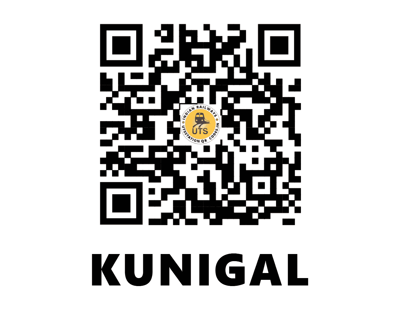 UTS QR Code for KUNIGAL - KIGL (SW - KARNATAKA)
