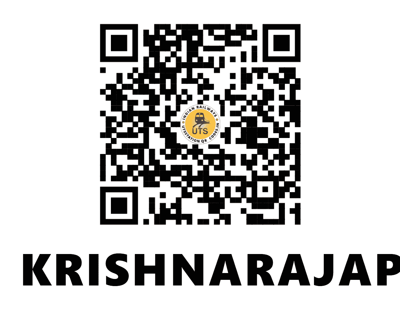 UTS QR Code for KRISHNARAJAPURAM - KJM (SW - KARNATAKA)