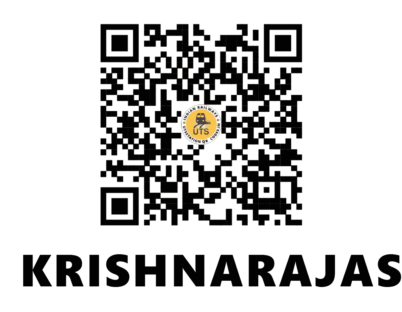 UTS QR Code for KRISHNARAJASAGARA - KJS (SW - KARNATAKA)