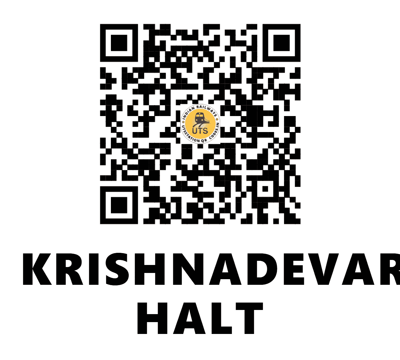 UTS QR Code for KRISHNADEVARAYA HALT - KNDV (SW - KARNATAKA)