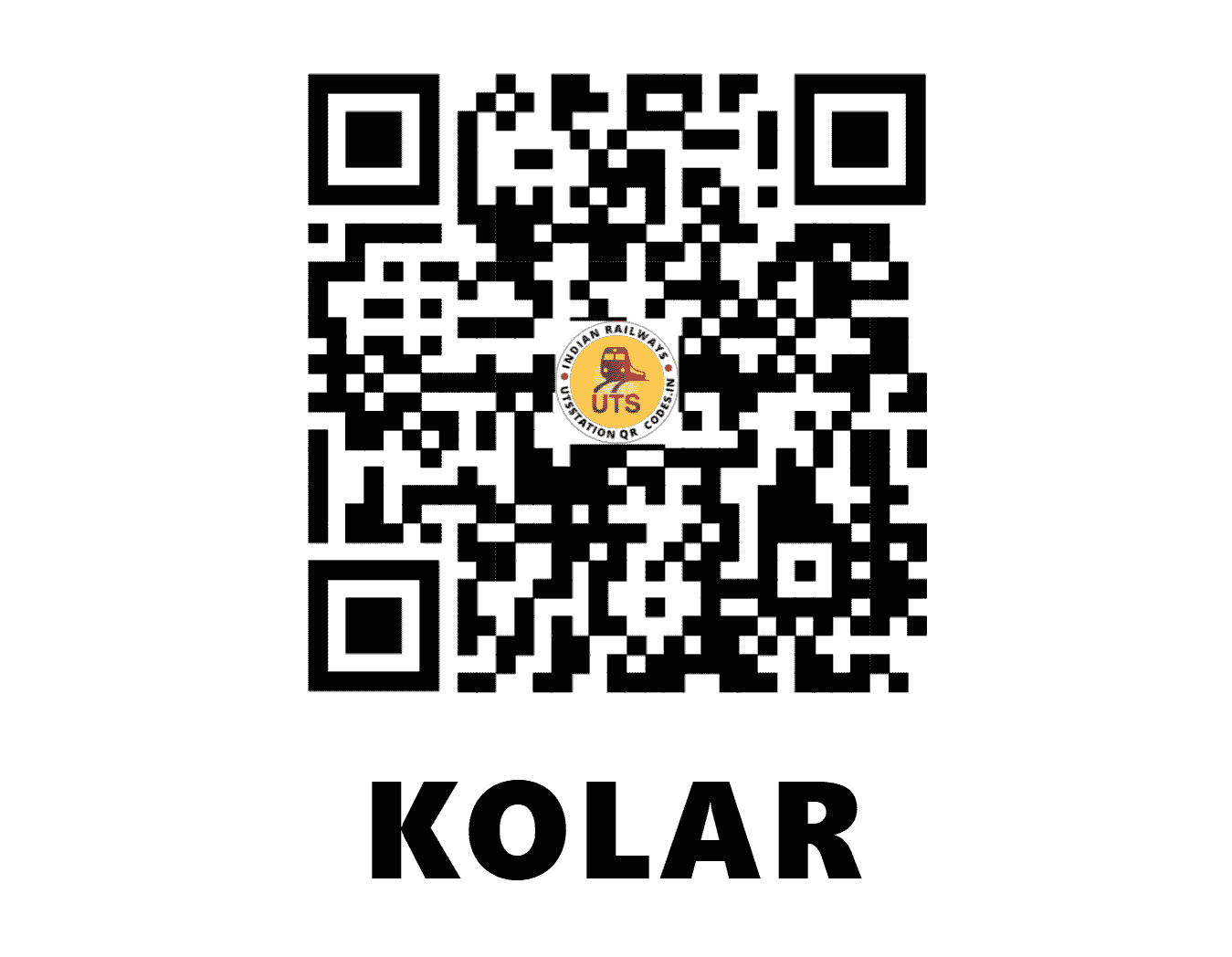 UTS QR Code for KOLAR - KQZ (SW - KARNATAKA)