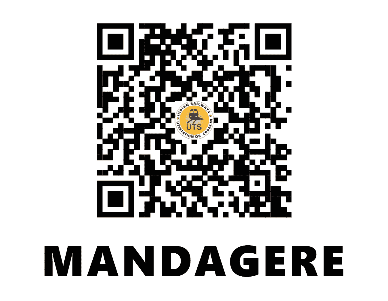 UTS QR Code for MANDAGERE - MGF (SW - KARNATAKA)