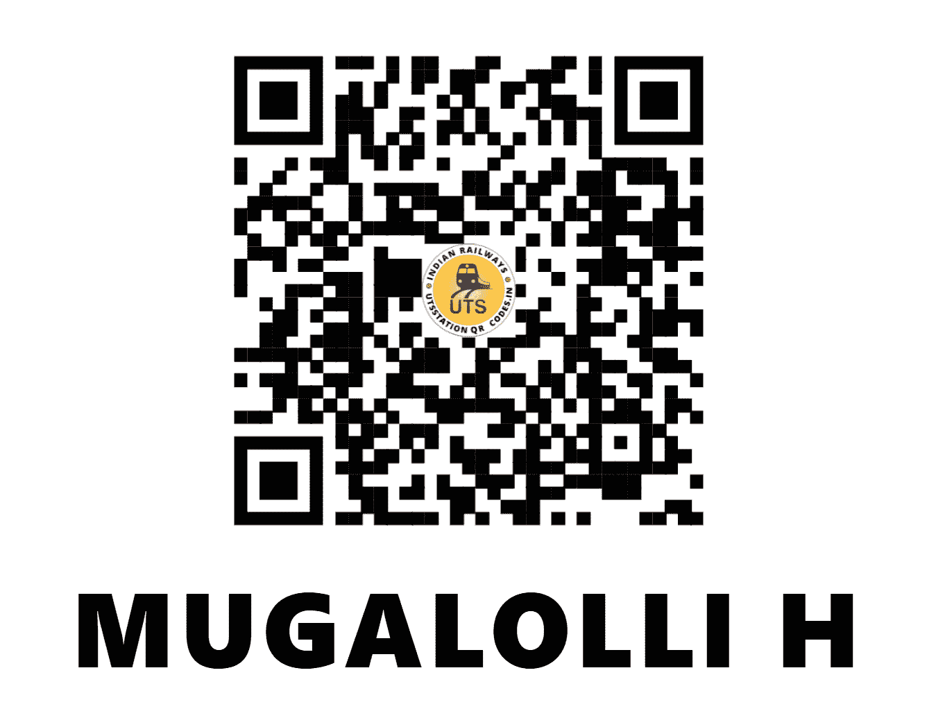 UTS QR Code for MUGALOLLI H - MGL (SW - KARNATAKA)